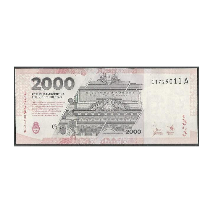 Argentina 2.000 Pesos ND2023 Serie A P368 reverso