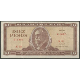 Cuba 10 Pesos 1967 P104a