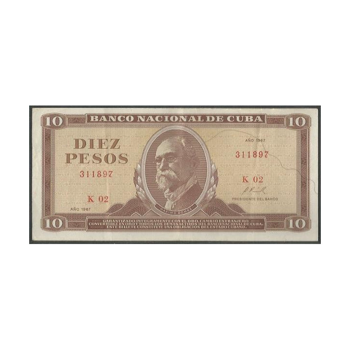 Cuba 10 Pesos 1967 P104a