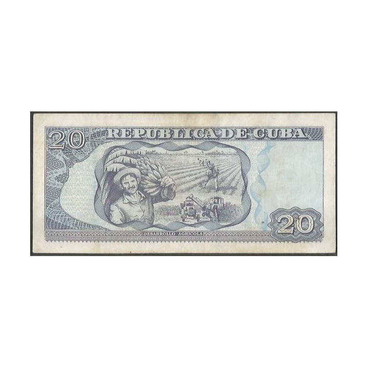 Cuba 20 Pesos 2005 P122b reverso