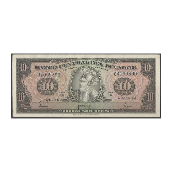 Ecuador 10 Sucres 2O Abr 1983 LK Firma 4 P114b