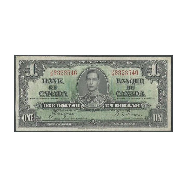 Canada 1 Dollar 2 Ene 1937 P58e