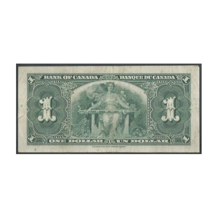 Canada 1 Dollar 2 Ene 1937 P58e reverso