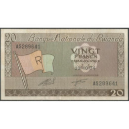 Rwanda 20 Francs 30 Oct 1974 P6d