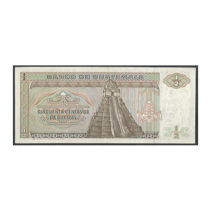 Guatemala 50 Centavos 30 Dic 1983 P65 reverso