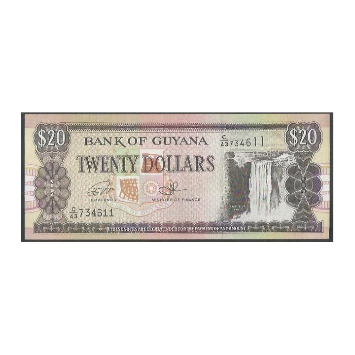 Guyana 20 Dollars ND1996 Firma 15 P30f