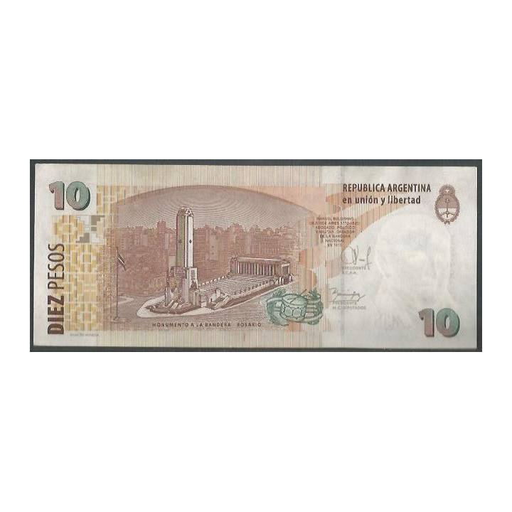 Argentina 10 Pesos ND2003 Serie P P354a reverso