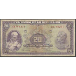 Billete de 20 Pesos 2 Ene 1963 BGW221