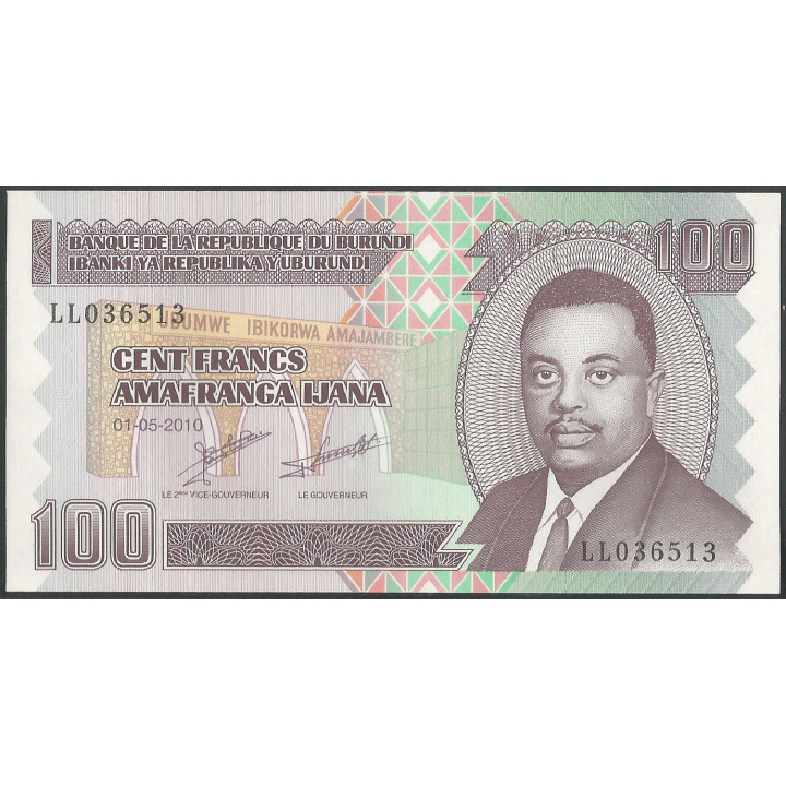 Burundi 100 Francs 1 May 2010 P44a