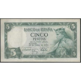 España 5 Pesetas 22 Jul 1954 P146a