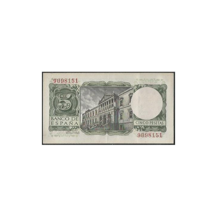 España 5 Pesetas 22 Jul 1954 P146a reverso