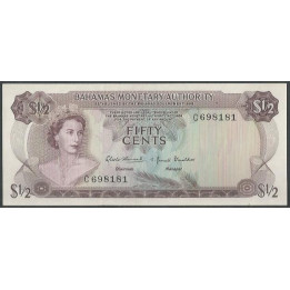Bahamas 1/2 Dollar L1968 P26a