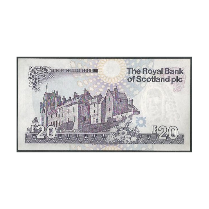 Escosia 20 Pounds 4 Abr 2017 P354f reverso