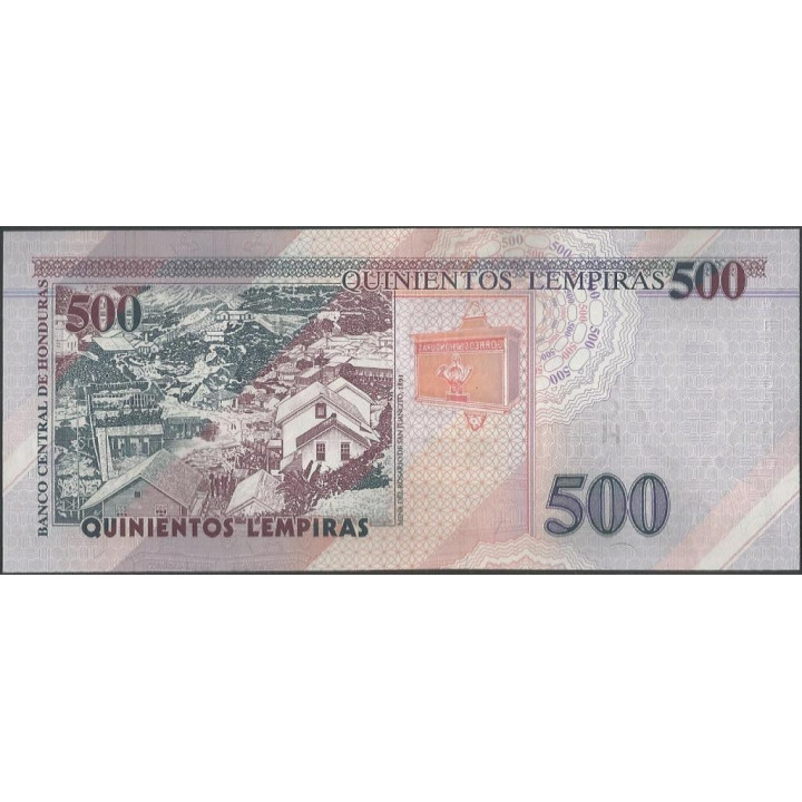 Honduras 500 Lempiras 6 May 2010 P78g reverso