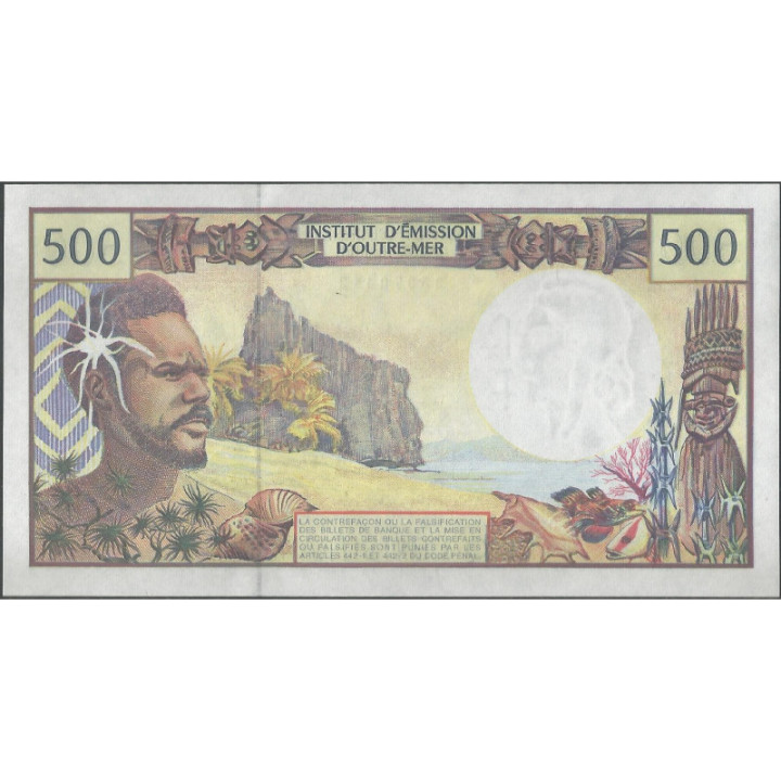 Territorios Franceses del Pacifico 1.000 Francs ND1992 Firma 12 P1g reverso