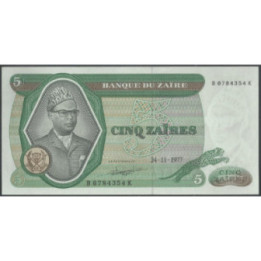 Zaire - Kivu 5 Zaires 24 Nov 1977 PR3c