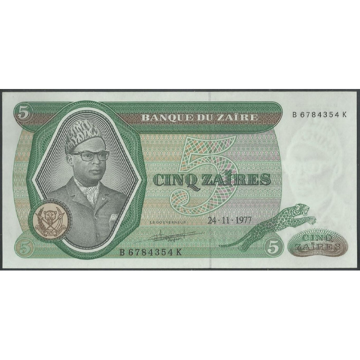 Zaire - Kivu 5 Zaires 24 Nov 1977 PR3c