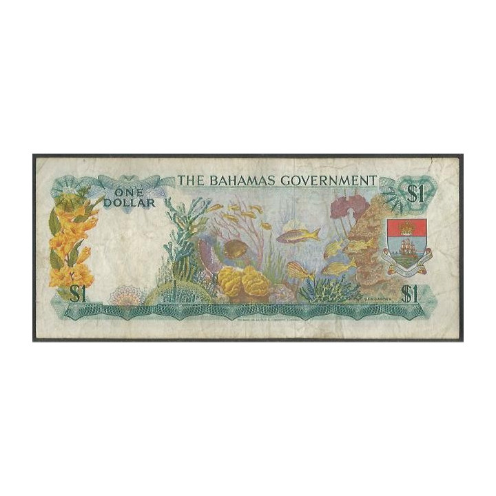 Bahamas 1 Dollar L1965 P18b reverso