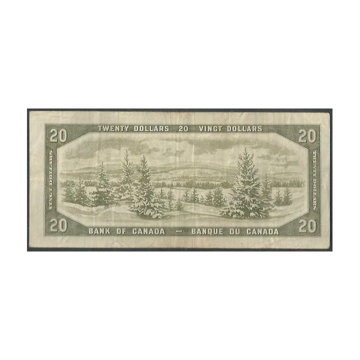 Canada 20 Dollars 1954 (1961-70) P80b reverso
