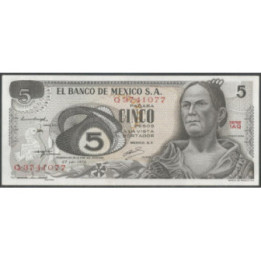 Mexico 5 Pesos 27 Jun 1972 Serie 1AQ P62c