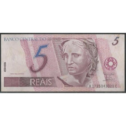 Brasil 5 Reales ND1997- Firma 38 P244Ab