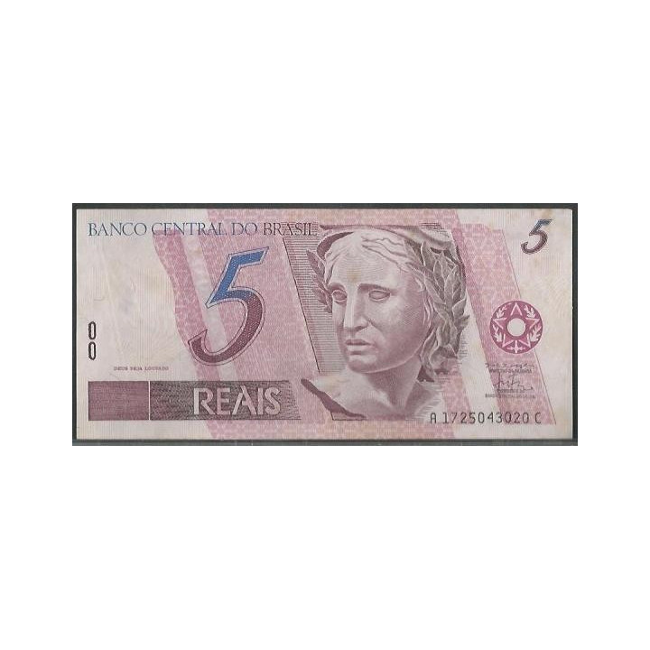 Brasil 5 Reales ND1997- Firma 38 P244Ab