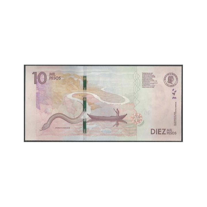 Billete de 10.000 Pesos 26 May 2020 AJ BGWNF10-10 reverso