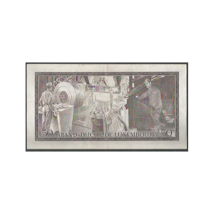 Luxemburgo 50 Francs 25 Ago 1972 P55b reverso