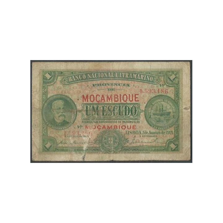 Mozambique 1 Escudo 1 Sep 1941 P84