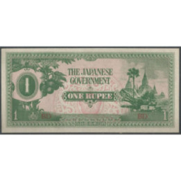 Burma - Ocupacion Japon WWII 1 Rupia ND1942 P14a