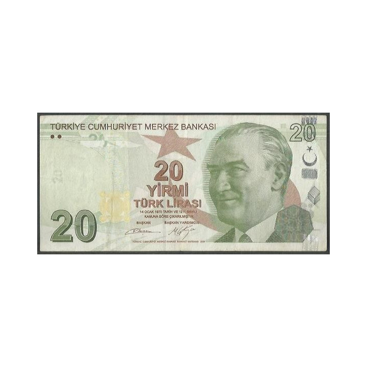 Turkya 20 Liras ND2009 P224b