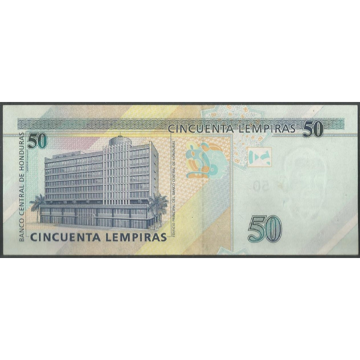 Honduras 50 Lempiras 6 May 2010 P94b reverso