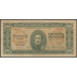 Uruguay 50 Centesimos L1939 Serie Q P34