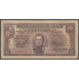 Uruguay 10 Pesos L1939 Serie C P37c