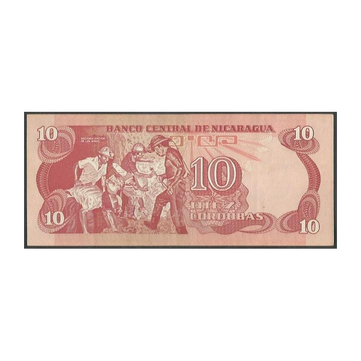 Nicaragua 10 Cordobas D1979 E P134 reverso