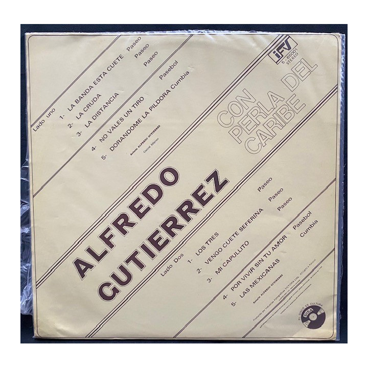 Alfredo Gutierrez con Perla del caribe De golpe en golpe - Colombia reverso