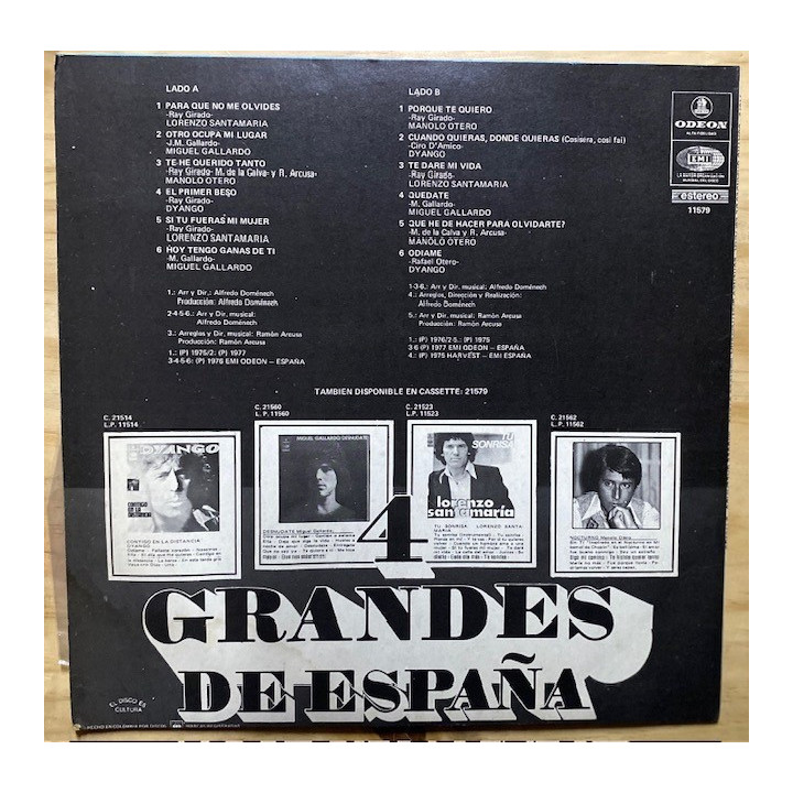 4 Grandes de España - Colombia reverso