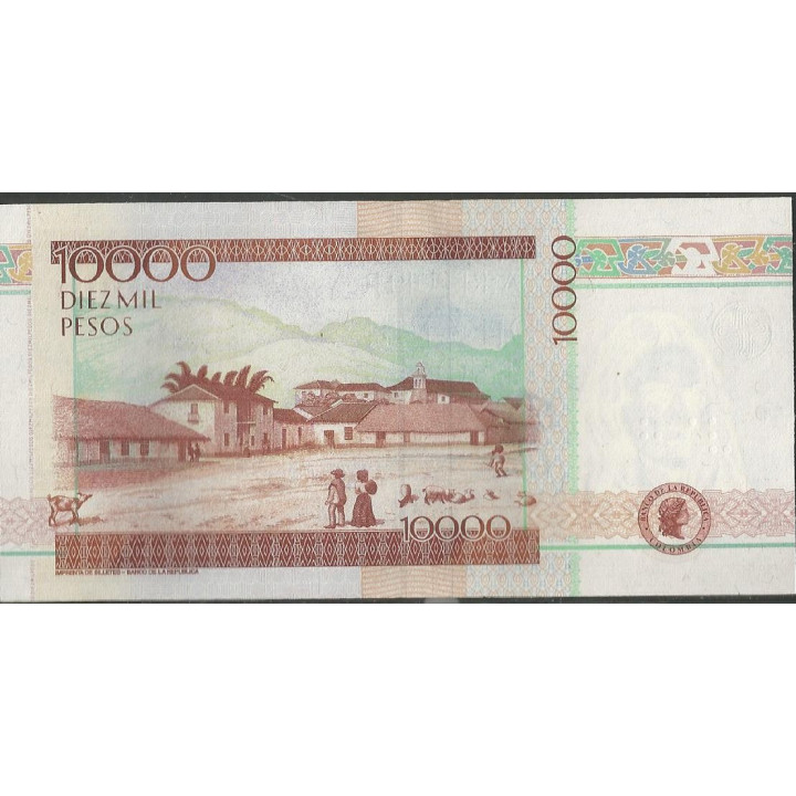 Billete de 10.000 Pesos 21 Ago 2012 BGW640 reverso
