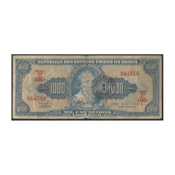 Brasil 1 Cruzeiro Novo ND1966-7 P187b