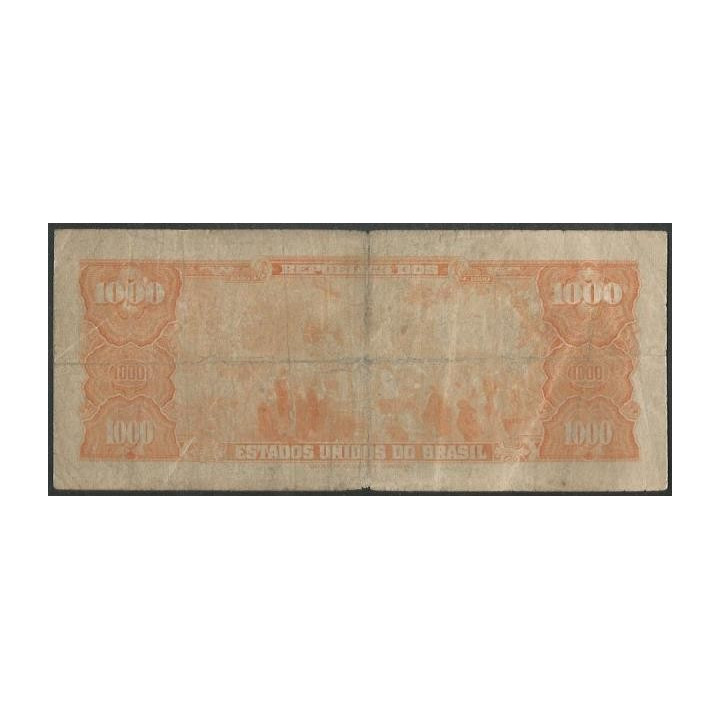 Brasil 1 Cruzeiro Novo ND1966-7 P187b reverso