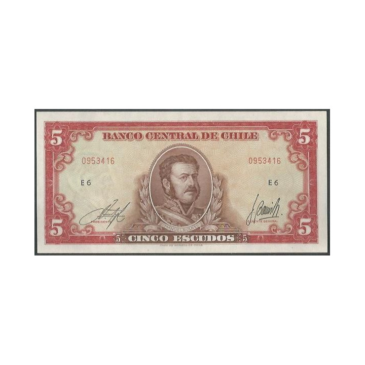 Chile 5 Escudos ND1964 Serie E P138