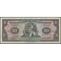 Ecuador 10 Sucres 27 Abr 1966 KO P101Aa