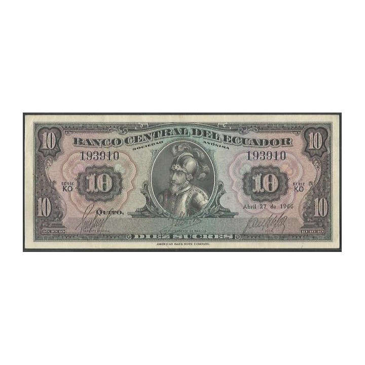 Ecuador 10 Sucres 27 Abr 1966 KO P101Aa