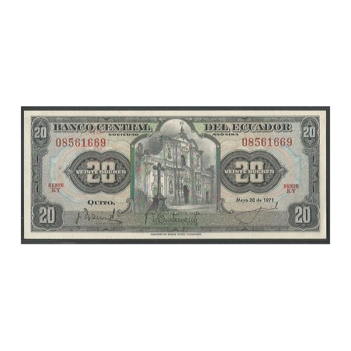 Ecuador 20 Sucres 20 May 1971 KY P103b