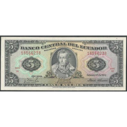 Ecuador 5 Sucres 27 Feb 1970 HI P113b