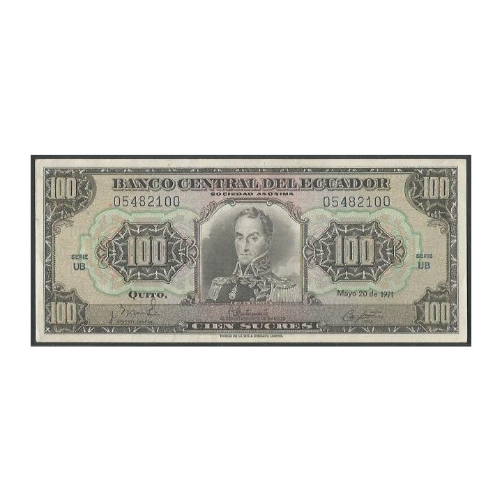Ecuador 100 Sucres 20 May 1971 UB P118a