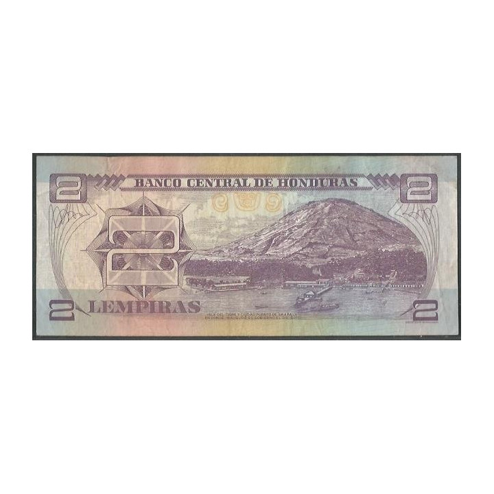 Honduras 2 Lempiras 17 Abr 2008 P80Ag reverso