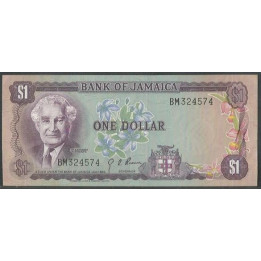 Jamaica 1 Dollar L1960 (76) Firma 4 P59a