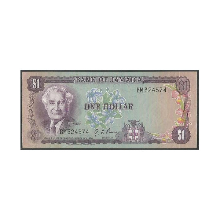 Jamaica 1 Dollar L1960 (76) Firma 4 P59a