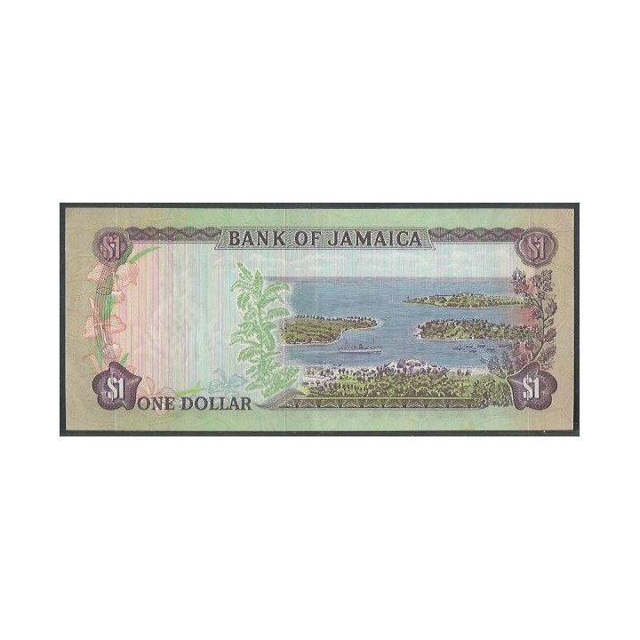 Jamaica 1 Dollar L1960 (76) Firma 4 P59a reverso